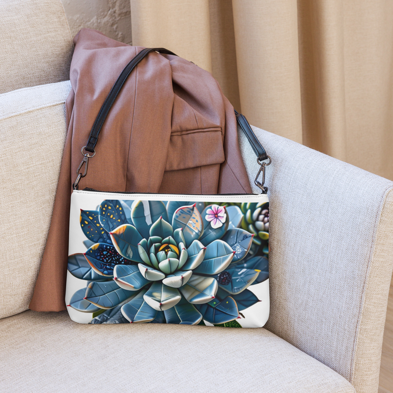 Faux Leather Crossbody Bag: Removable Straps, Dark Gray Hardware