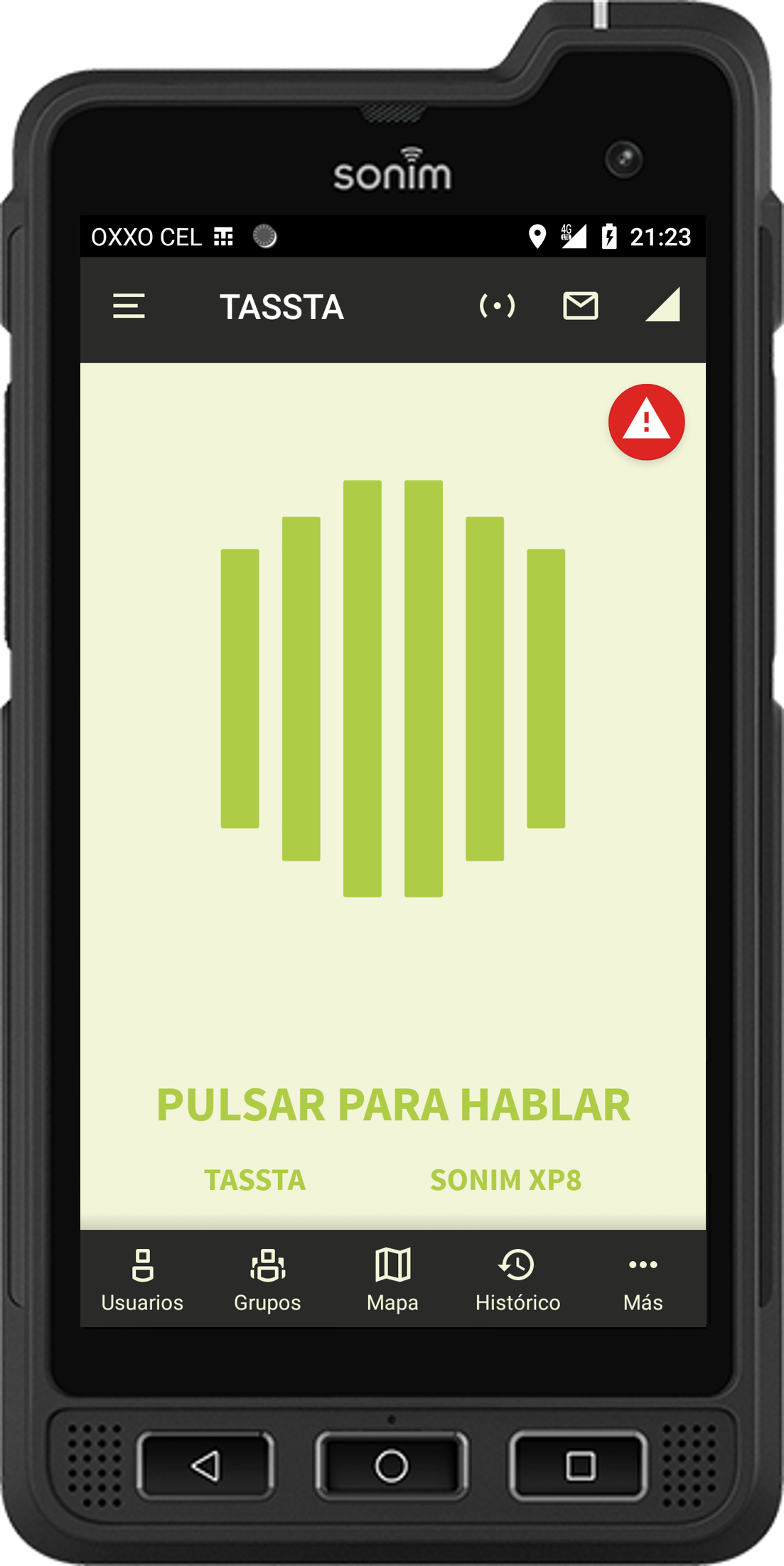 MCPTT Smartphone Uso Rudo Intrínseco Sonim XP8