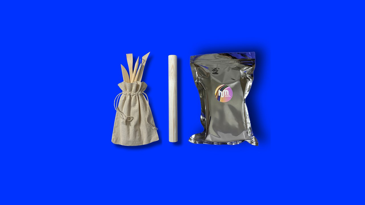 Ore džiūstančio molio ir lipdymo įrankių rinkinys