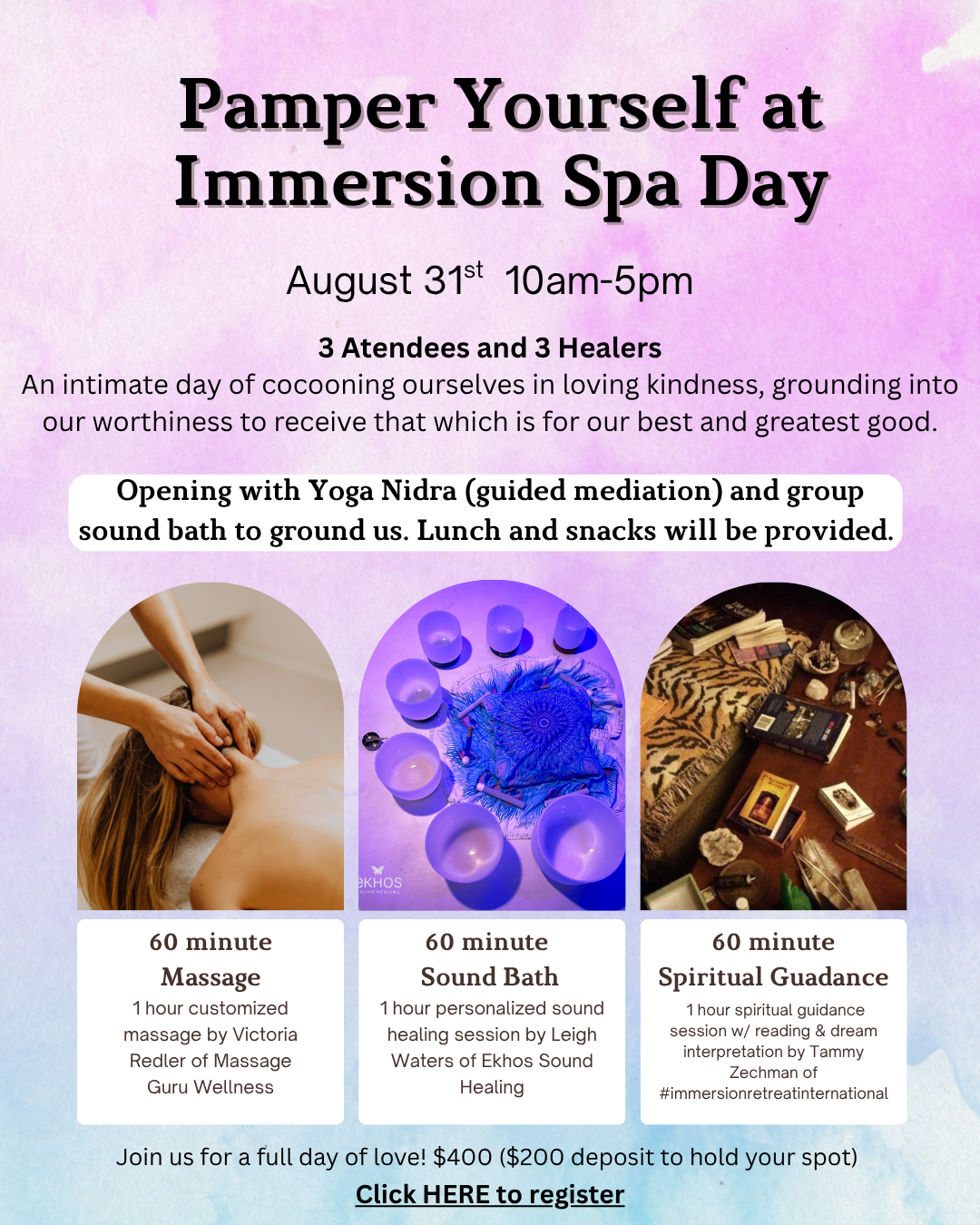 8/31 Spa Day Deposit 