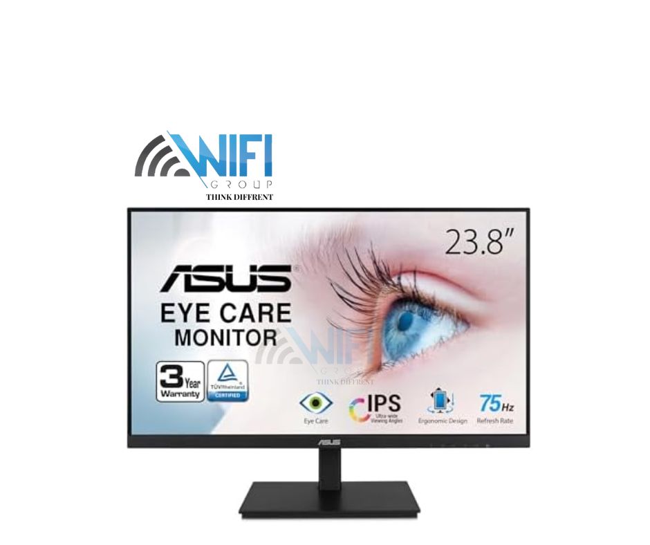 ASUS VA24EHE Eye Care Monitor – 24 inch (23.8 inch viewable), Full HD, IPS, Frameless, 75Hz, Adaptive-Sync/FreeSync, Low Blue Light, Flicker Free, Wall Mountable