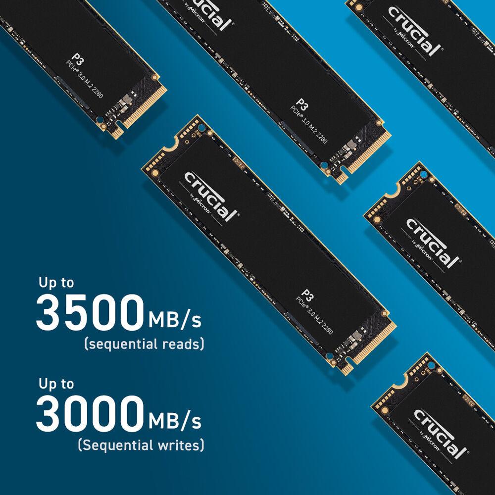 Crucial P3 1TB M.2 PCIe Gen3 NVMe Internal SSD 