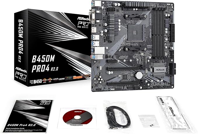ASRock B450M PRO4 R2.0 AM4 AMD mATX Motherboard