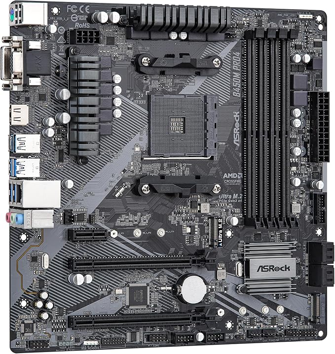 ASRock B450M PRO4 R2.0 AM4 AMD mATX Motherboard