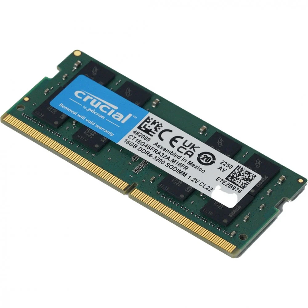 RAM Crucial 32 DDR4 3200 MHz CL22 SODIMM Laptop Memory