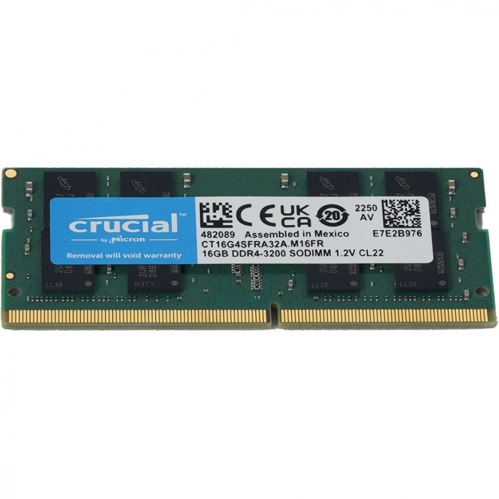 RAM Crucial 32 DDR4 3200 MHz CL22 SODIMM Laptop Memory