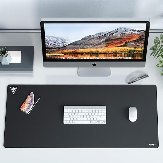 UKEY GAMING MOUSE PAD LARGE XXL (900*400*3MM) THICK EXTENDED MOUSE MAT Non- SLIP SPILL- Resistant Desk Pad With Special-Textured Surfaace ,Anti-Fray Stitched Edges For keyboard, PC--Black