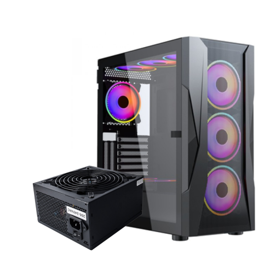 Xander Velox ARGB Mid Tower Case + Power Supply 80 Plus White 650W