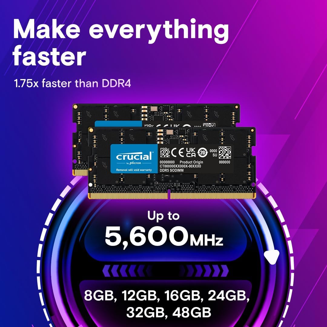 CRUCIAL RAM 32GB  DDR5 4800MHZ CL40 LAPTOP MEMORY