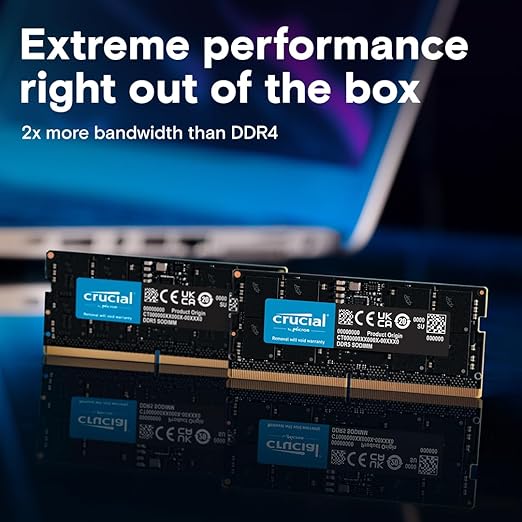 CRUCIAL RAM 32GB  DDR5 4800MHZ CL40 LAPTOP MEMORY