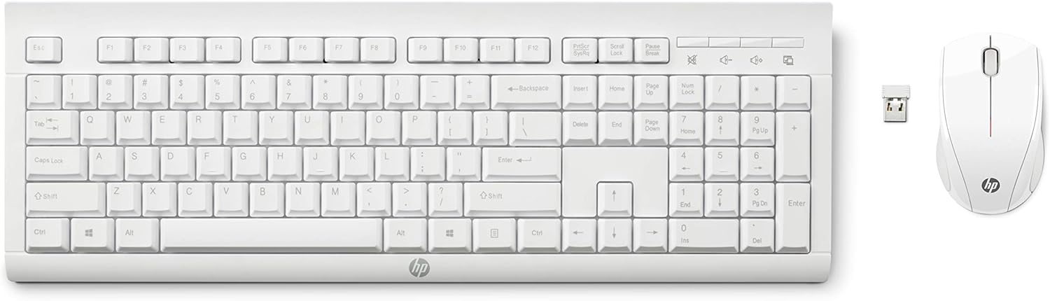 HP C2710 White 2.4 GHz USB Wireless Keyboard & Wireless Mouse Combo