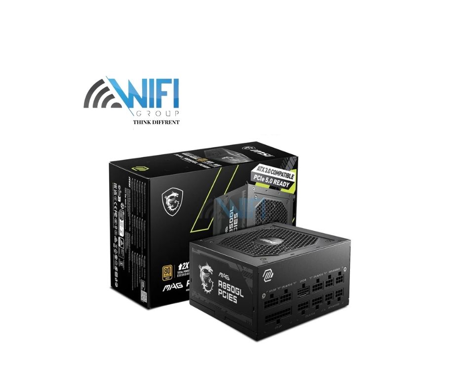 MSI MAG A850GL PCIE 5 & ATX 3.0 Gaming Power Supply - Full Modular - 80 Plus Gold Certified 850W - Compact Size - ATX PSU