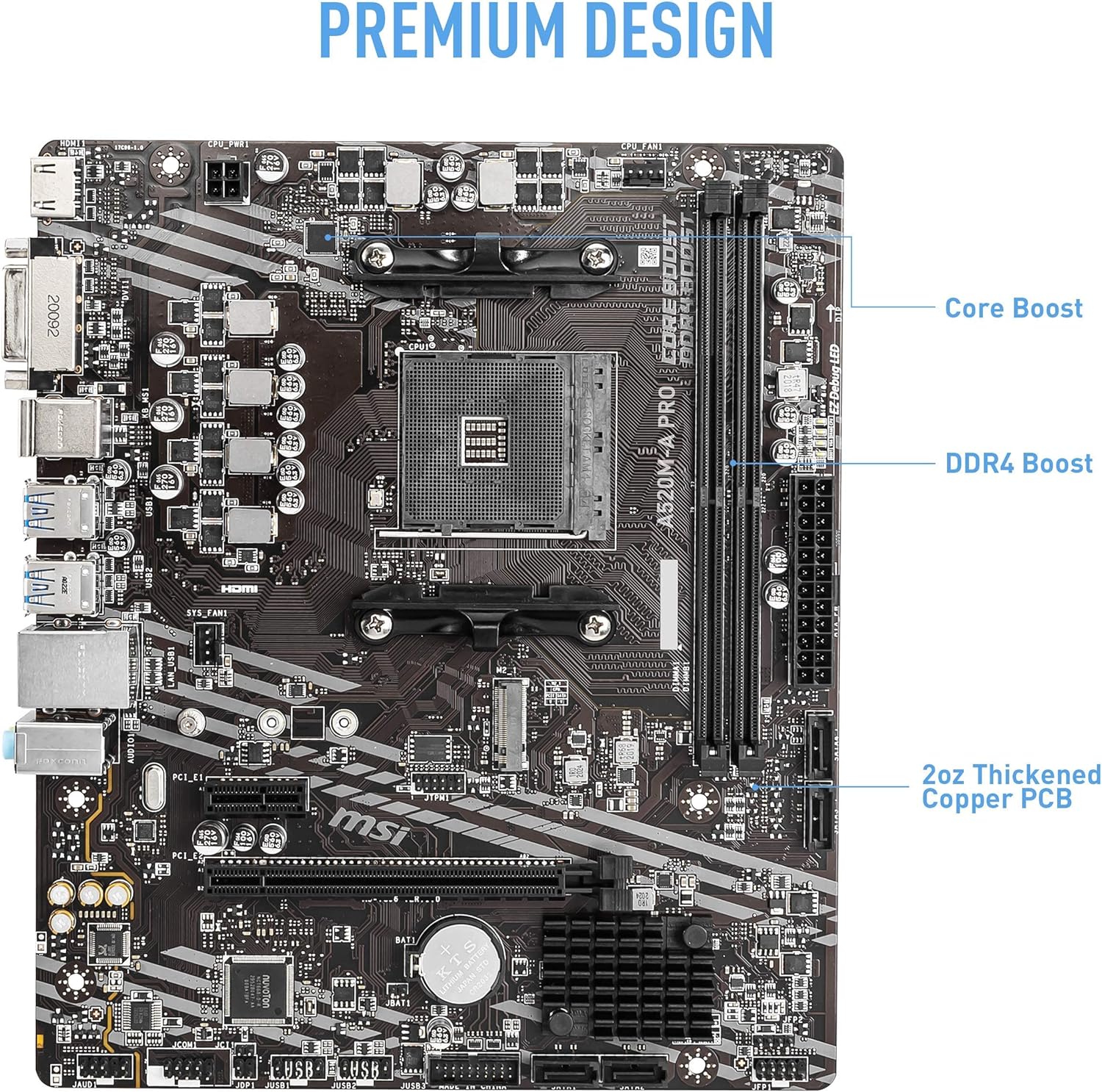  MSI A520M-A PRO DDR4 AM4 Micro ATX Motherboard