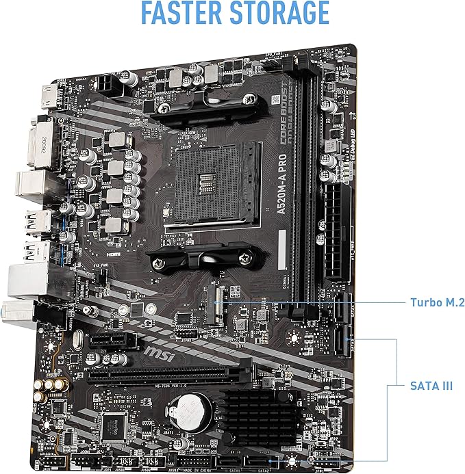  MSI A520M-A PRO DDR4 AM4 Micro ATX Motherboard