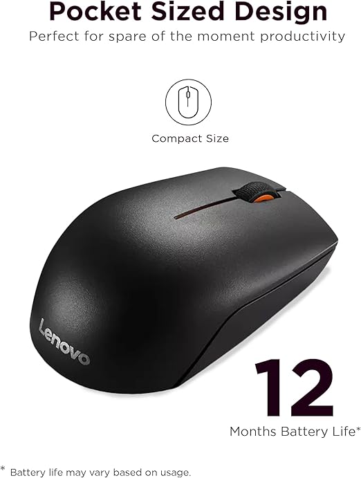  Lenovo 300 Wireless Compact Mouse