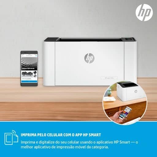  HP 107w Laser Printer, White - 4ZB78A