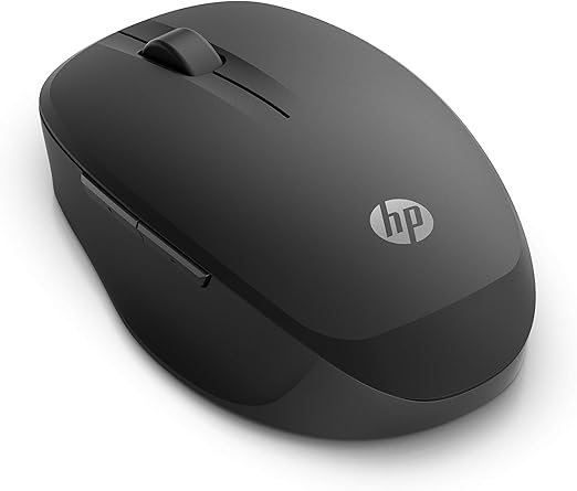 HP 300 Dual Mode Black Mouse, Switch Between Two PCs via Bluetooth or 2.4 GHz Wireless, Smart TV Connectivity, 1200 to 3600 Adjustable DPI (6CR71AA)