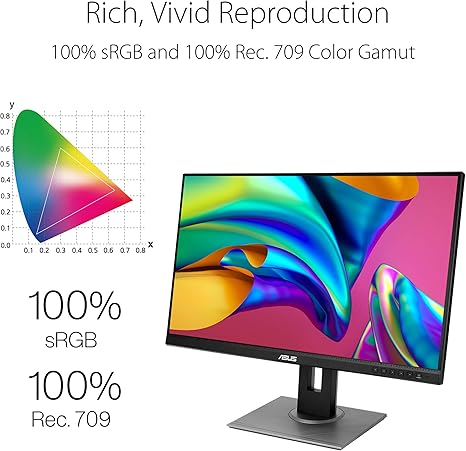 ASUS ProArt Display PA278QV 27 INCHWQHD 75Hz (2560 x 1440) Monitor, IPS, 5MS, DisplayPort HDMI DVI-D Mini DP