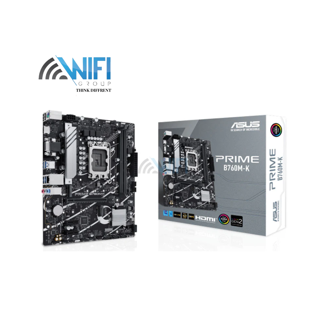 ASUS Prime B760M-K Intel B760 LGA 1700 mATX motherboard with PCIe 4.0, two PCIe 4.0 M.2 slots, DDR5
