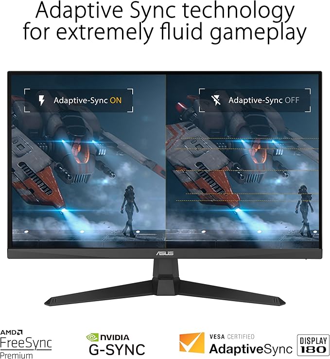 ASUS TUF Gaming 27” 1080P Monitor (VG279Q3A) – Full HD, 180Hz, 1ms, Fast IPS, Extreme Low Motion Blur Sync, FreeSync Premium, G-SYNC Compatible, Variable Overdrive, 99% sRGB, DisplayPort, HDMI