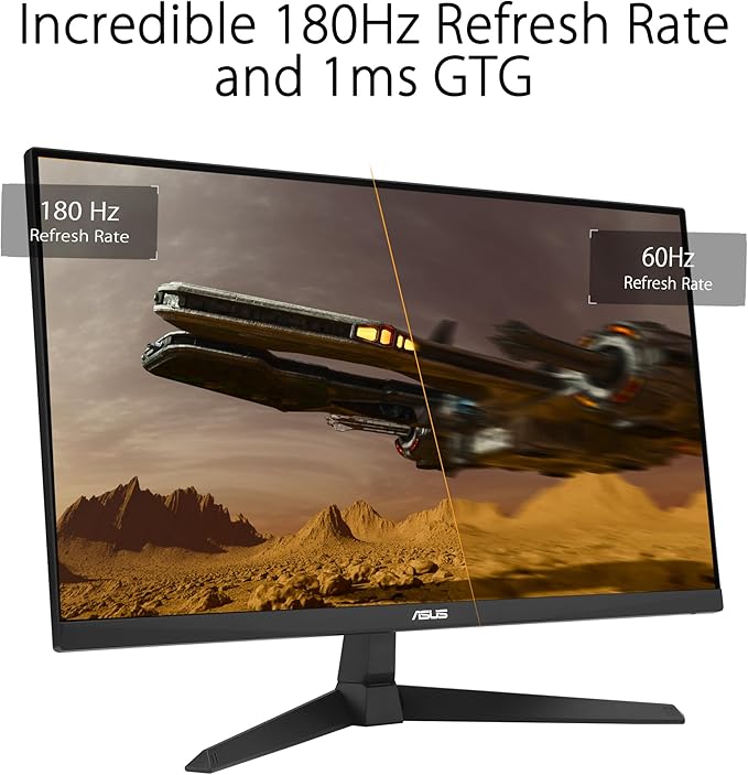 ASUS TUF Gaming 27” 1080P Monitor (VG279Q3A) – Full HD, 180Hz, 1ms, Fast IPS, Extreme Low Motion Blur Sync, FreeSync Premium, G-SYNC Compatible, Variable Overdrive, 99% sRGB, DisplayPort, HDMI