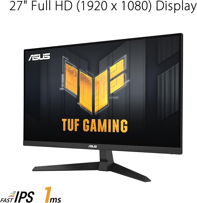 ASUS TUF Gaming VG27AQL3A Gaming Monitor – 27-inch, QHD(2560x1440), 180Hz, Fast IPS, ELMB Sync, 1ms (GTG), Freesync Premium, G-Sync compatible, VESA AdaptiveSync Display 180Hz, Variable Overdrive, 130% sRGB, DisplayHDR 400