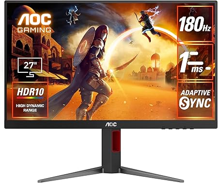 AOC 27G4 27 (IPS) Gaming Monitor, FHD 1920×1080 Display, 180Hz, 1ms(GtG)