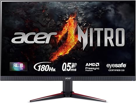 Acer Nitro VG240YM3bmiipx Gaming Monitor 23.8″ IPS Full HD 180Hz 0.5ms Speaker AMD FreeSync Premium HDR10
