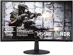 Acer Nitro ED240Q Pbmiipx  - VA 1500R Curved Gaming Monitor  (VRB)