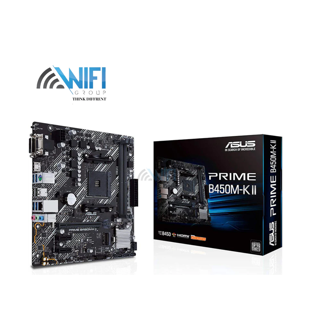  ASUS Prime B450M-K II (AMD AM4 Socket for AMD Ryzen 5000/4000/ 3rd/2nd/1st Gen) Micro ATX Motherboard with M.2 Support HDMI/DVI-D/D-Sub SATA 6 Gbps 1 Gb Ethernet USB 3.2 Gen 1 Type-A, BIOS Flashback