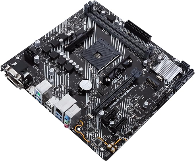  ASUS Prime B450M-K II (AMD AM4 Socket for AMD Ryzen 5000/4000/ 3rd/2nd/1st Gen) Micro ATX Motherboard with M.2 Support HDMI/DVI-D/D-Sub SATA 6 Gbps 1 Gb Ethernet USB 3.2 Gen 1 Type-A, BIOS Flashback