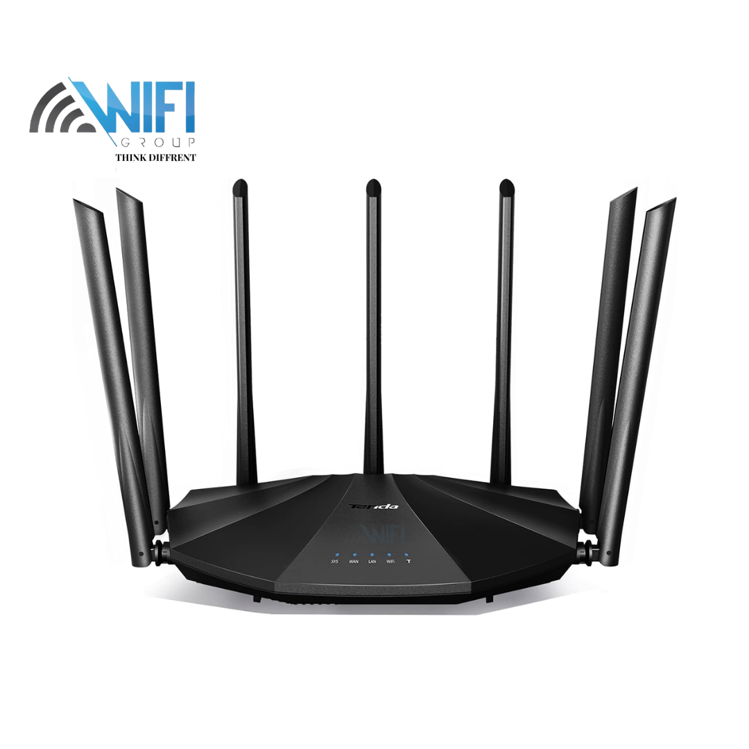 Tenda AC23 AC2100 Smart WiFi Router - Dual Band Gigabit Wireless (up to 2033 Mbps), 1400 sq ft Coverage for Large Home, Parental Control, 4X4 MU-MIMO, 7 * 6dBi External Antennas, Alexa Compatible