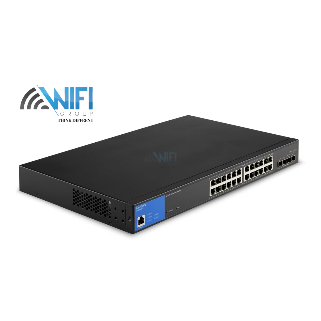 24-Port Managed Gigabit PoE+ Switch with 4 10G SFP+ Uplinks 410W TAA Compliant LGS328MPC