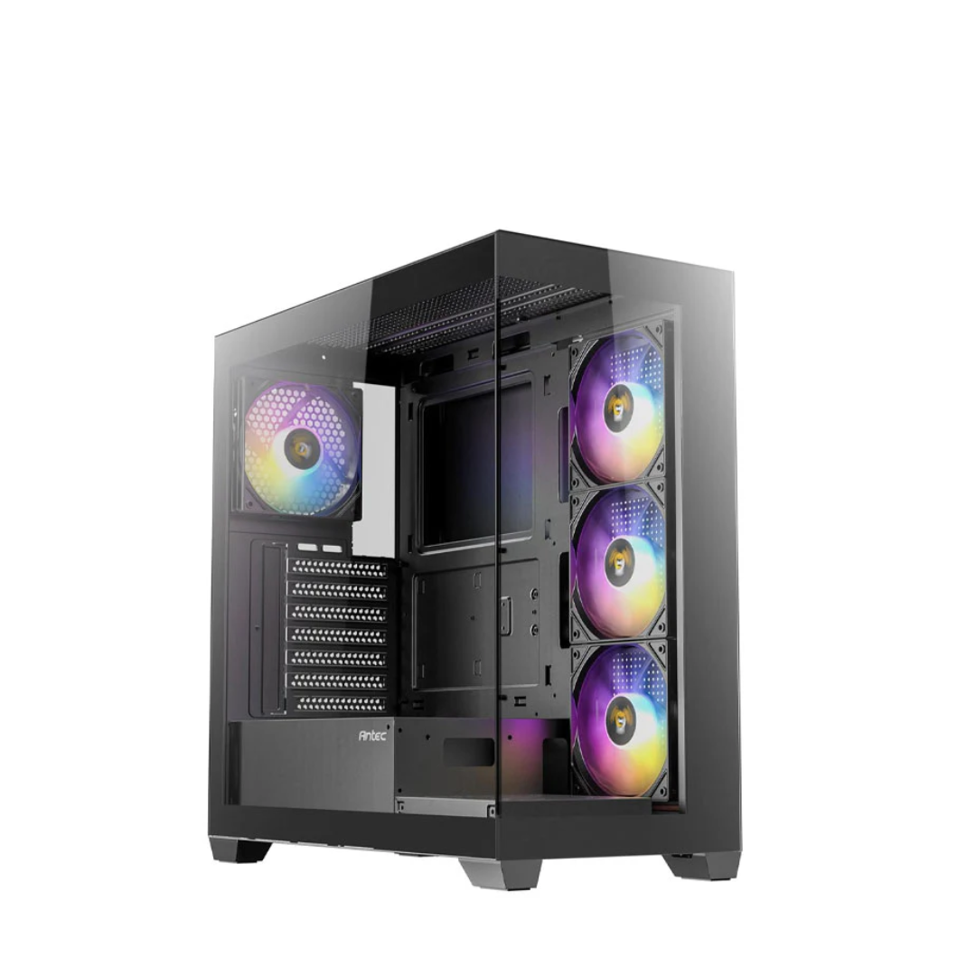  Antec CX300 ARGB Black + Antec Atom V650 650 Watts Non-Modular Gaming Power Supply with Panoramic 270 Degree View, Vertical Cooling, 4X 120mm Pre Installed RGB Fans, 420mm GPU Support, Atx Mid Tower Gaming Cabinet