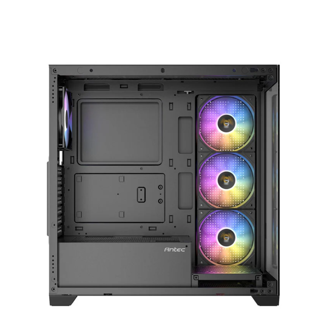  Antec CX300 ARGB Black + Antec Atom V650 650 Watts Non-Modular Gaming Power Supply with Panoramic 270 Degree View, Vertical Cooling, 4X 120mm Pre Installed RGB Fans, 420mm GPU Support, Atx Mid Tower Gaming Cabinet