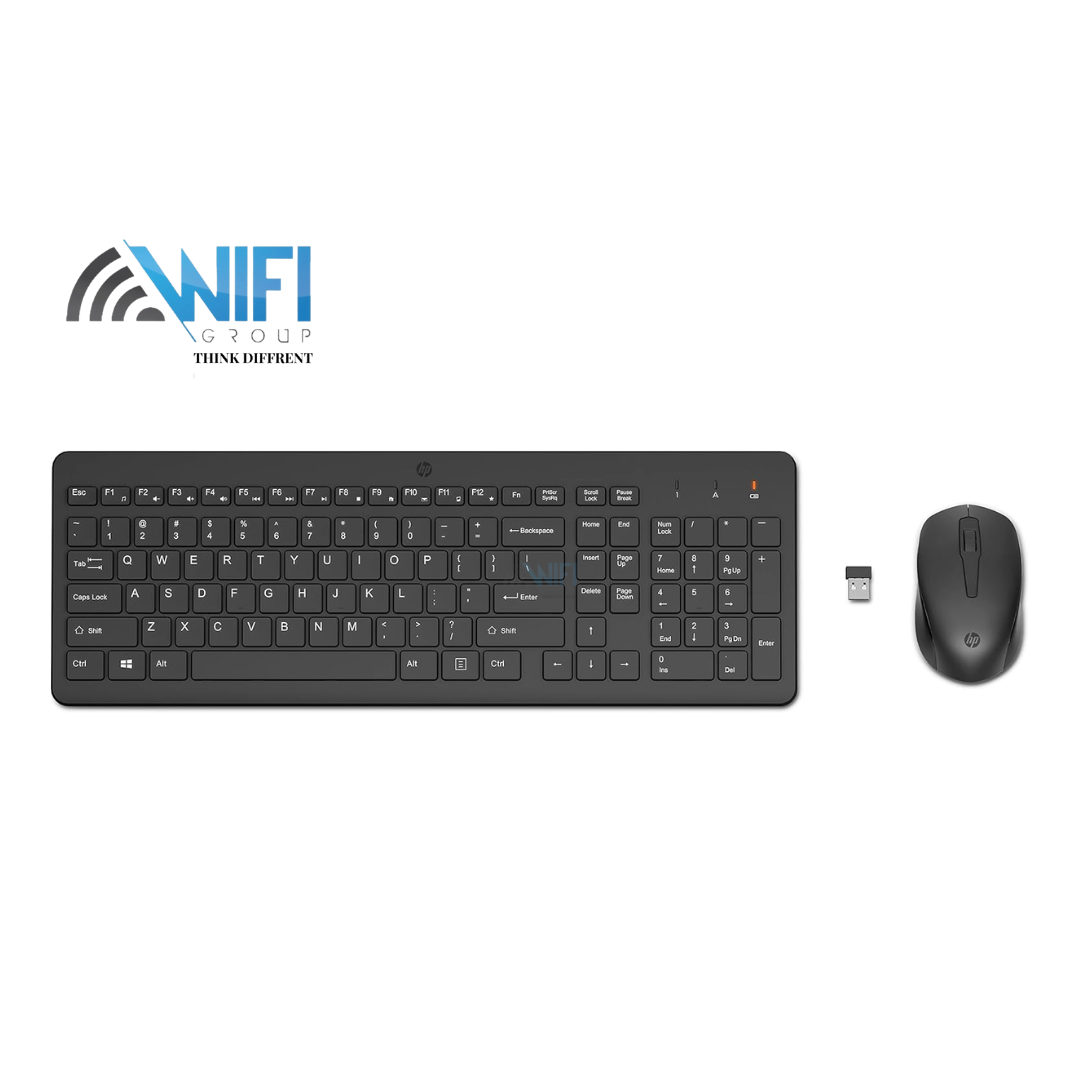 HP 330 Wireless Keyboard and Mouse Combination - (1600 DPI, USB-A Port, LED Indicators, Shortcut Keys, Windows 10), Black,