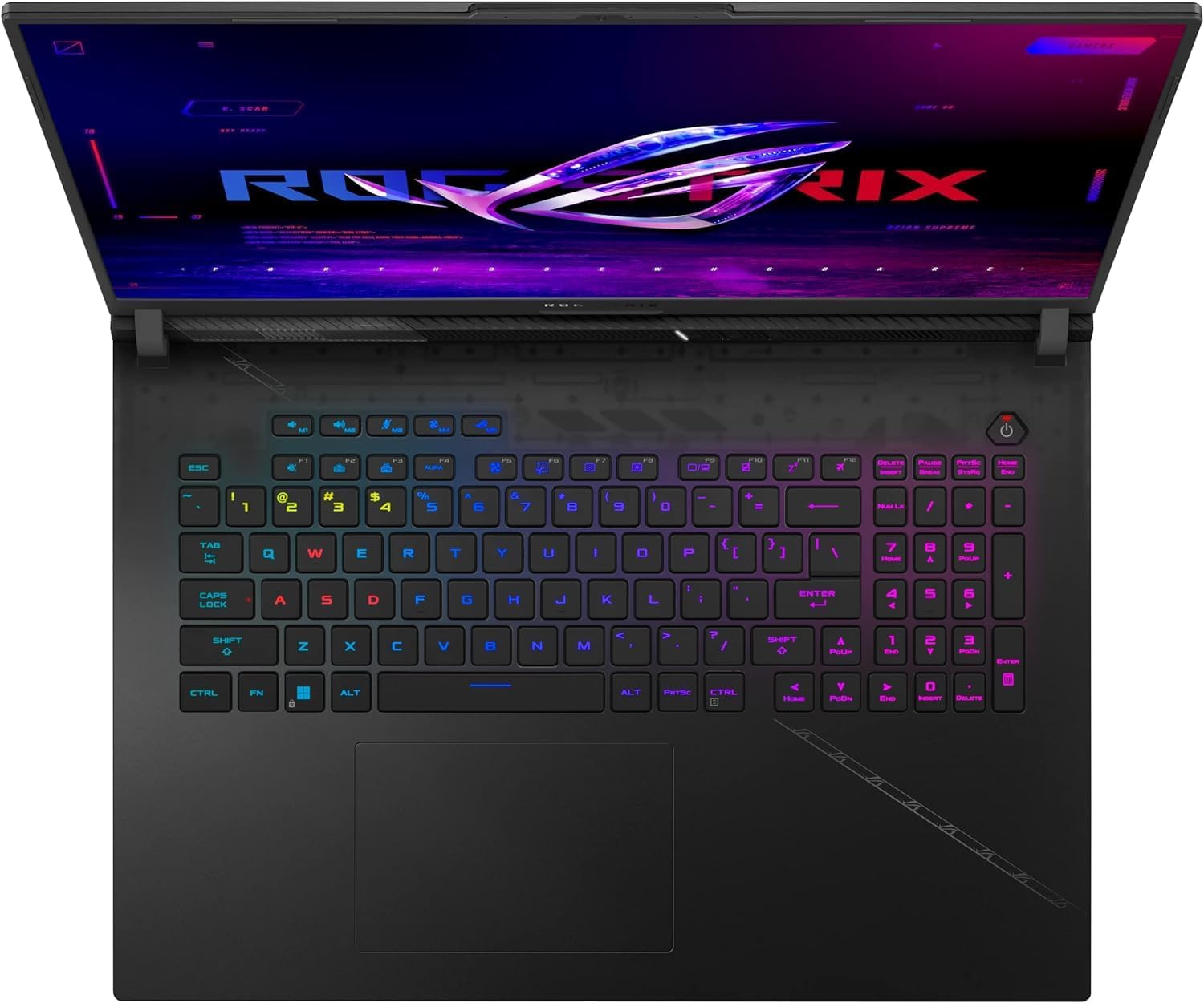 ASUS ROG Strix SCAR 18( G834JYR-R6041W) Gaming Laptop Core i9-14900HX 24 Cores – 32GB DDR5 5600MHz – 2TB SSD – RTX4090 16GB – 18″ QHD+ Mini LED 240Hz 100% DCI-P3 1100nits – Win11 (90NR0IP2-M001P0)
