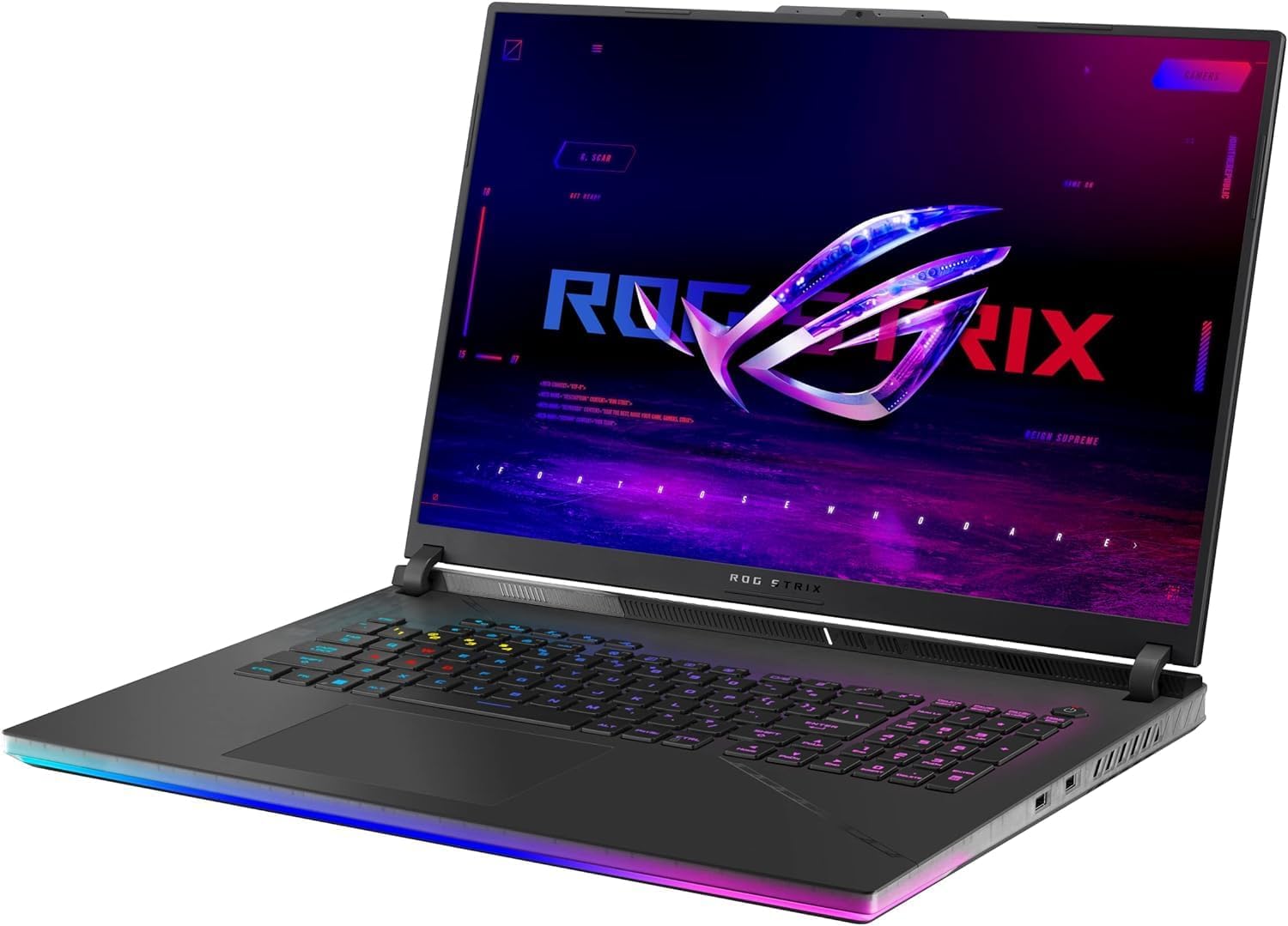 ASUS ROG Strix SCAR 18( G834JYR-R6041W) Gaming Laptop Core i9-14900HX 24 Cores – 32GB DDR5 5600MHz – 2TB SSD – RTX4090 16GB – 18″ QHD+ Mini LED 240Hz 100% DCI-P3 1100nits – Win11 (90NR0IP2-M001P0)