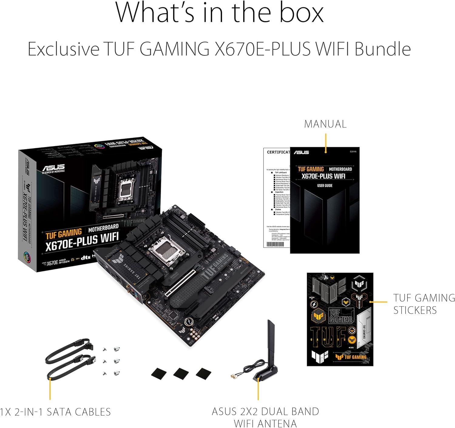  ASUS TUF Gaming X670E-PLUS WiFi 6E Socket AM5 (LGA 1718) Ryzen 7000 ATX Gaming Motherboard
