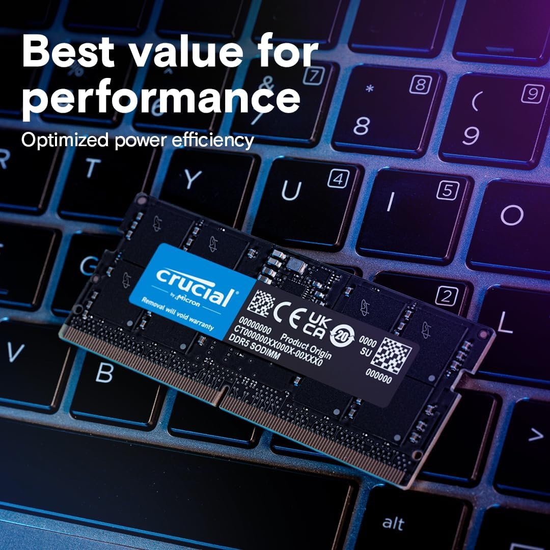 CRUCIAL RAM 8GB DDR5 4800MHZ CL40 LAPTOP MEMORY