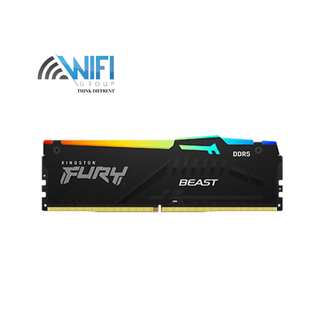 Kingston Fury Beast DDR5 RGB 16GB 5200MT/s DDR5 CL40 DIMM Desktop Gaming Memory Single Module - KF552C40BBA