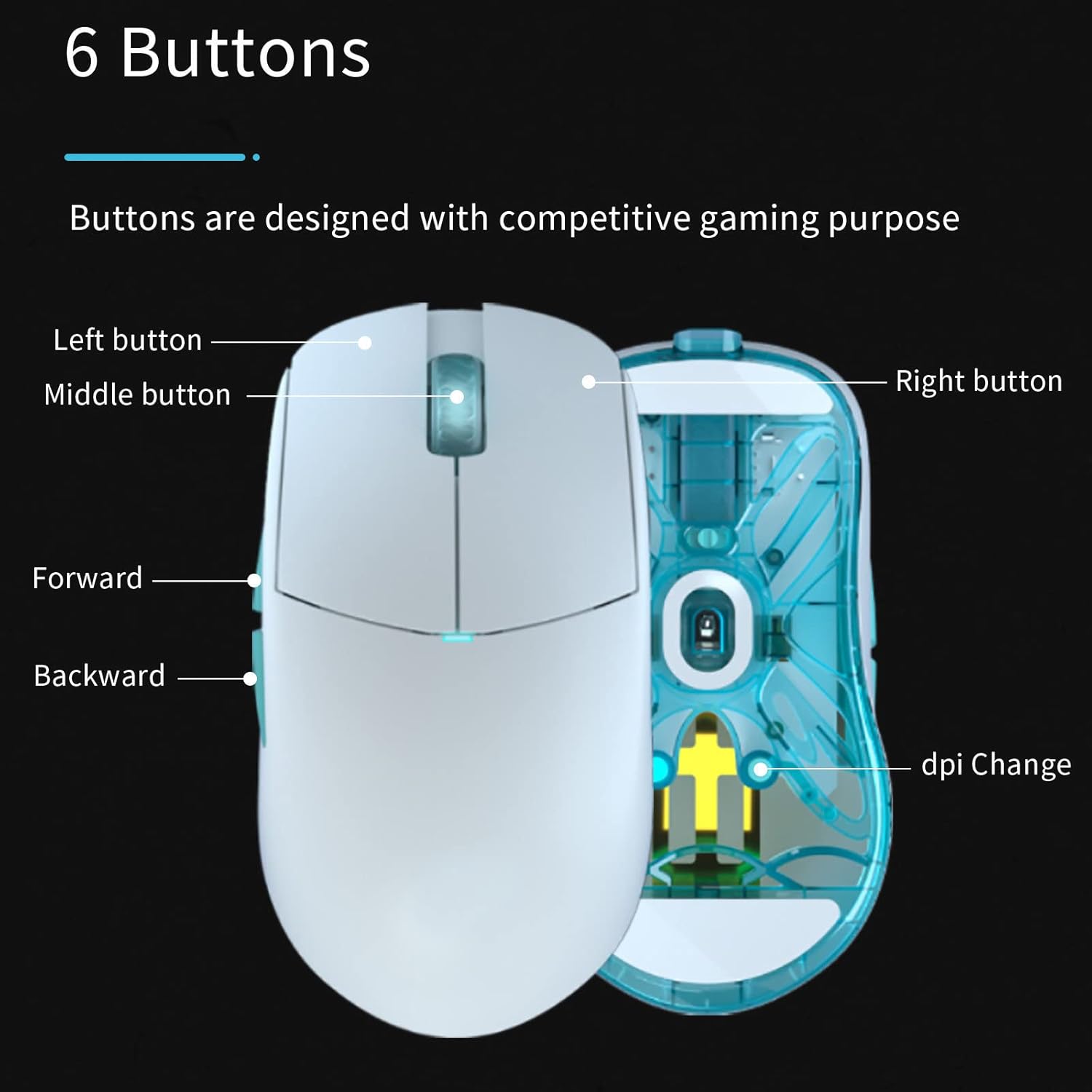 Lamzu Atlantis 55g Wireless Superlight Gaming Mouse（Miami Blue）