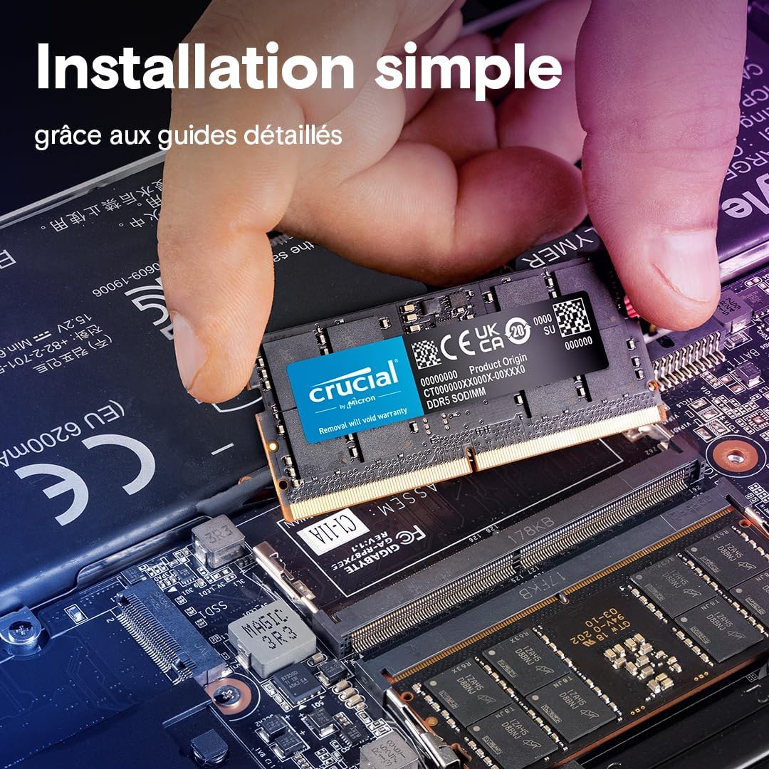 Crucial 32GB DDR5 4800MHz CL40 Laptop Memory CT32G48C40S5