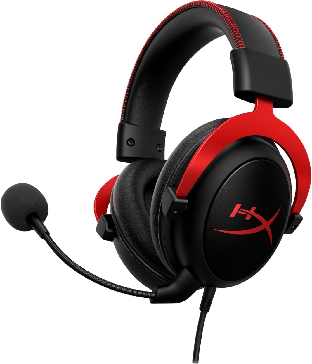 HyperX Cloud II Gaming Headset for PC & PS4 & Xbox One, Nintendo Switch, Red, Wired, One Size