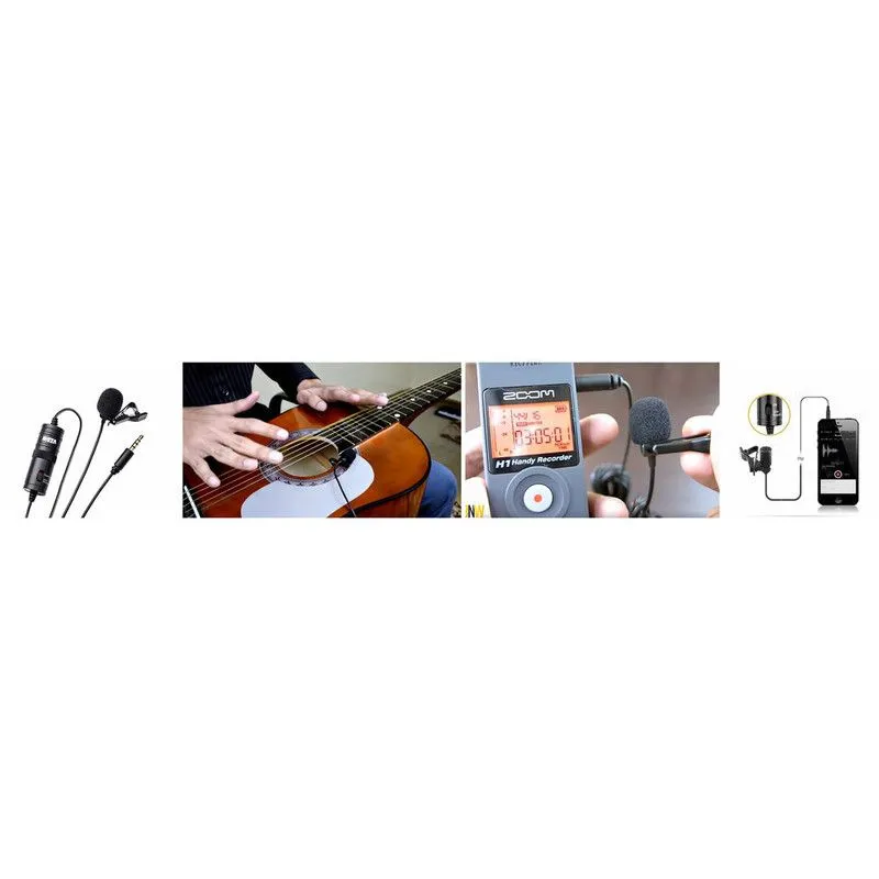 Boya By-M1 lavalier microphone with windshield for smartphones and cameras - black
