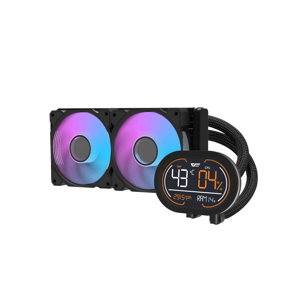 DARKFLASH DH240D Liquid CPU Cooler WITH DISPLAY - Black