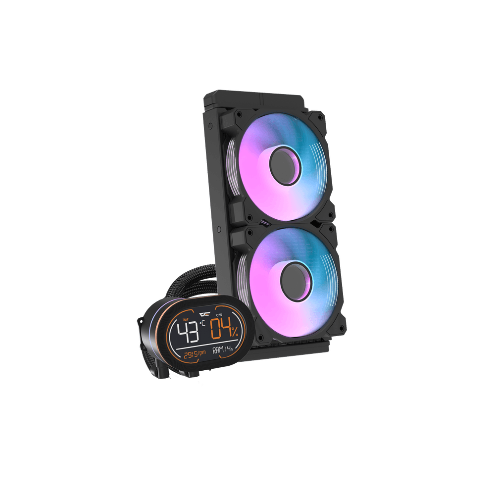 DARKFLASH DH240D Liquid CPU Cooler WITH DISPLAY - Black