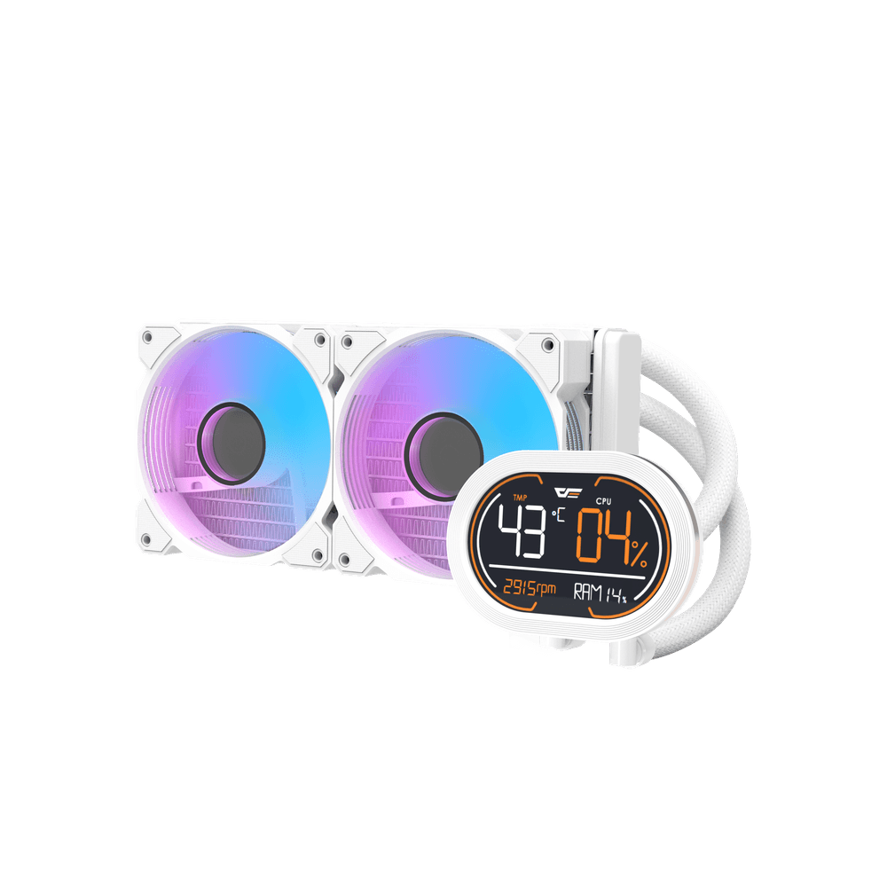 DARKFLASH DH240D Liquid CPU Cooler WITH DISPLAY - White