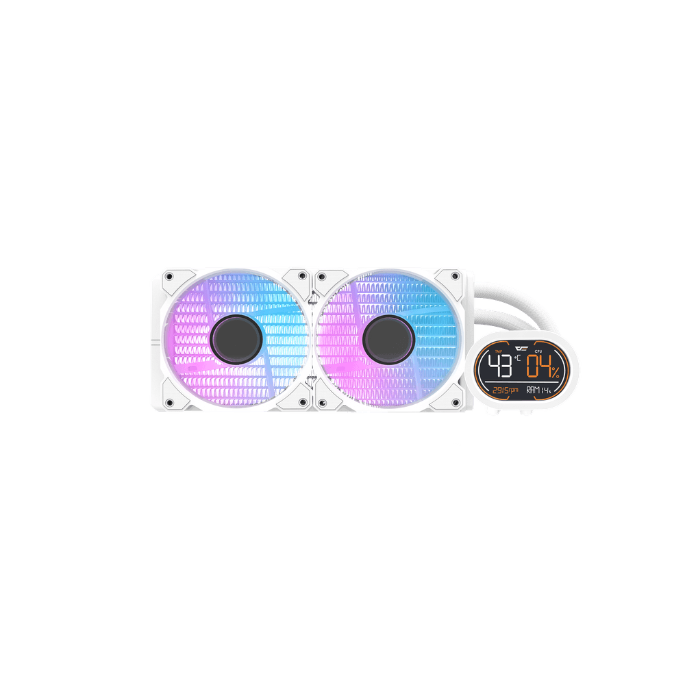 DARKFLASH DH240D Liquid CPU Cooler WITH DISPLAY - White