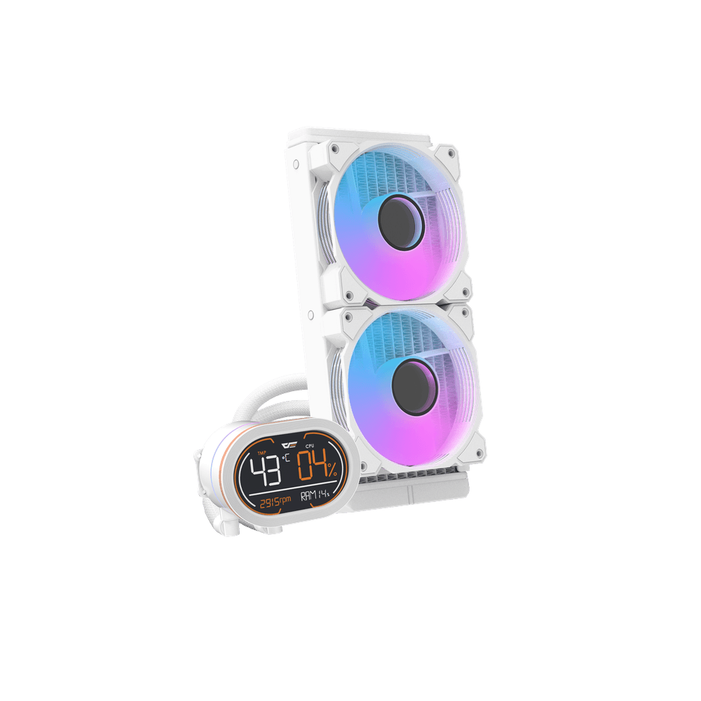 DARKFLASH DH240D Liquid CPU Cooler WITH DISPLAY - White